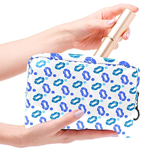 Kit de Maquillaje Neceser Labios morados Azules Make Up Bolso de Cosméticos Portable Organizador Maletín para Maquillaje Maleta de Makeup Profesional 18.5x7.5x13cm