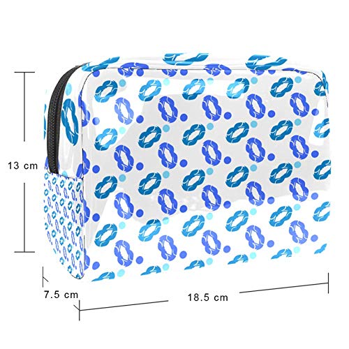 Kit de Maquillaje Neceser Labios morados Azules Make Up Bolso de Cosméticos Portable Organizador Maletín para Maquillaje Maleta de Makeup Profesional 18.5x7.5x13cm