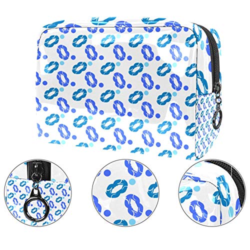 Kit de Maquillaje Neceser Labios morados Azules Make Up Bolso de Cosméticos Portable Organizador Maletín para Maquillaje Maleta de Makeup Profesional 18.5x7.5x13cm