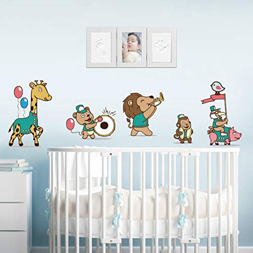 Kit de Marco Para Manos y Huellas 3D de Bebé, Marco Triple de Madera para Fotos, Regalo Recuerdo Perfecto para Baby Shower