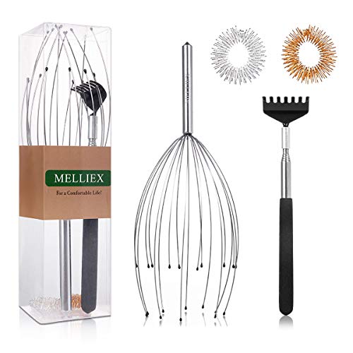 Kit de Masajeador de Cabeza y Espalda, Araña de Masaje para la Cabeza Perfecta, ideal para Relax y Alivio Terapéutico del Estrés, con Anillo de Masaje de Dedos