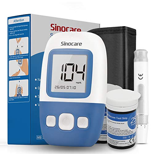 Kit de monitor de glucosa en sangre Safe AQ Angel con 50 tiras reactivas