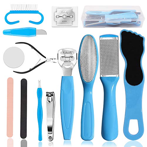 Kit de Pedicura,Profesional Set de Pedicura,Set de Manicura Pedicura,Exfoliante Limas para Pies Kit para El Cuidado De Los Pies Callus,Juego de herramientas de lima pies