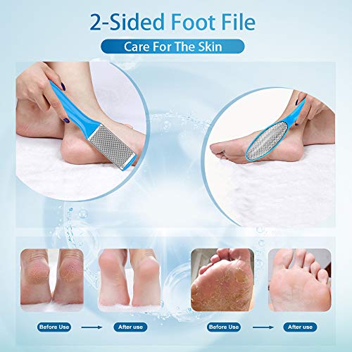 Kit de Pedicura,Profesional Set de Pedicura,Set de Manicura Pedicura,Exfoliante Limas para Pies Kit para El Cuidado De Los Pies Callus,Juego de herramientas de lima pies