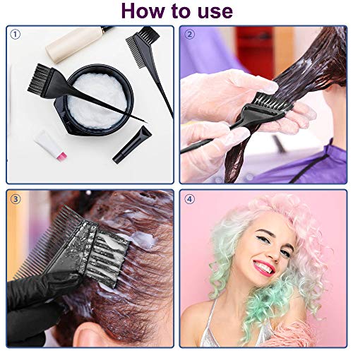 Kit de Pelo Tinte,Professional Kit de Coloración Tinte para Cabello con Pelo Tazón de Cepillo de Coloración Peine Guante Cubre Orejas Pinzas cabello Gorra Agitador para Salón Casa DIY