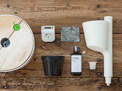 Kit Huerto urbano vertical con autorriego digital, blanco, 4 macetas