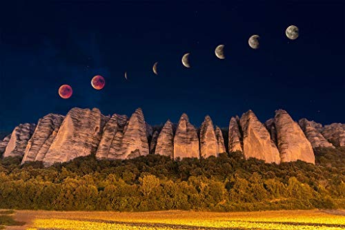 Kit para realizar cuadro de punto de cruz en resina con brillantes 5D Eclipse escénico Diamantes de imitación Imagen Artesanía para el hogar Decoración de la Pare Diamante cuadrado Sin marco 40x55cm