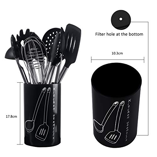 Kit Utensilios de Cocina Silicona Set Herramientas Antiadherentes de Cocción 9 Piezas Resistentes al Calor Acero Inoxidable con Cuchara Silicona,Batidor Manual