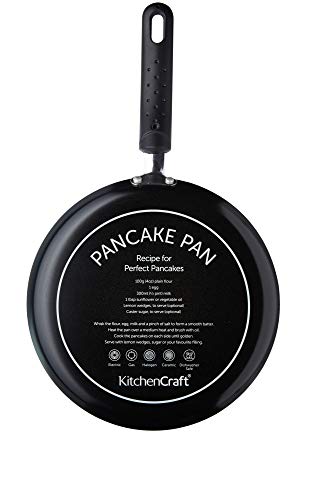 Kitchen Craft KCPCAKE - Sartén para Crepes/Tortitas con Recetas en la Base (24 cm)
