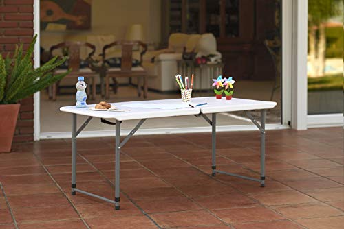 KitGarden Folding 122 - Mesa Plegable, color Blanco, 122x60x52/74 cm