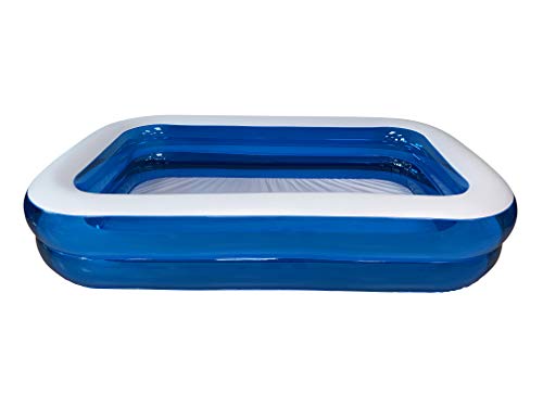 KitGarden - Piscina Hinchable Rectangular 660 litros, 260x175x51cm, Azul/Transparente, Pool 262TAZ