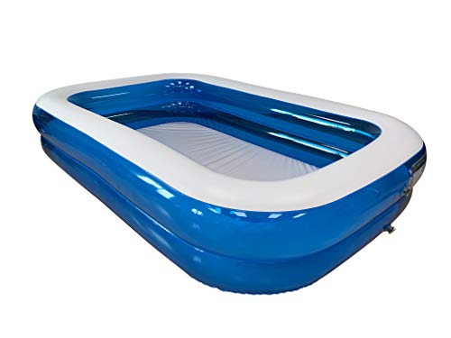 KitGarden - Piscina Hinchable Rectangular 660 litros, 260x175x51cm, Azul/Transparente, Pool 262TAZ