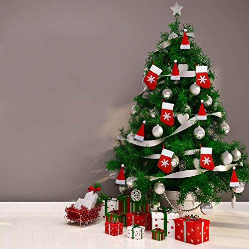 Kits de decoración de Mesa de Navidad,Paquetes de Decoraciones de Cena Mesa de Navidad Soporte Titular de Cubiertos de Calcetín de Vajilla para Suministros de Decoración de Mesa de Fiesta Navidad