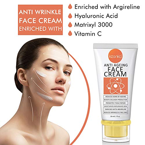 Kizenka crema facial, hidratación antienvejecimiento - ingredientes naturales y orgánicos, crema hidratante facial para pieles secas, crema de hidratación diaria orgánica, crema de día y noche, 50ml