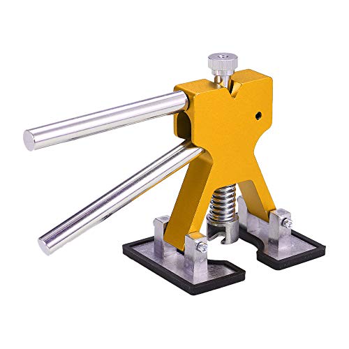 KKmoon Herramienta de Reparación de Abolladuras,Extractor de Abolladuras sin Pintura de Carrocería de Automóvil con 18 Pestanas(Oro)