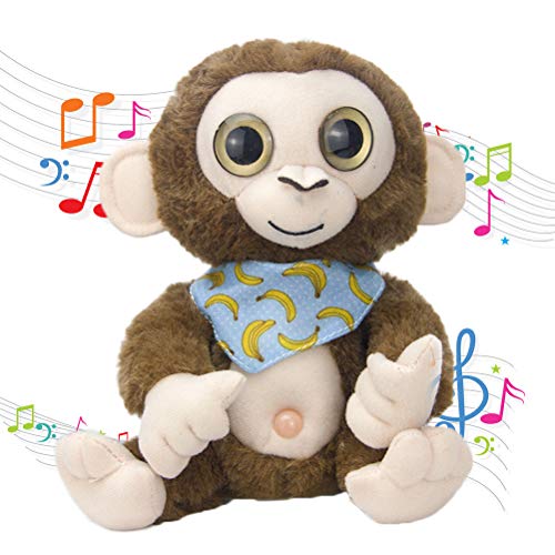 KKPLZZ Juguete de Peluche Suave de Mono eléctrico Que Habla, Mono eléctrico Que Habla de Juguete de Peluche Suave Mono de Dibujos Animados Muñeco de Peluche de Juguete para niños Regalo de cumpleaños