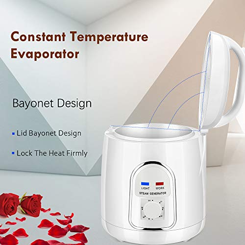 KKTECT Generador de Vapor para Sauna, Sauna de Vapor Portátil 1,5-1,8L, Apta para Tratamiento de iIncienso, 850W Sauna Steamer con Temporizador, Traje para Ducha Home SPA