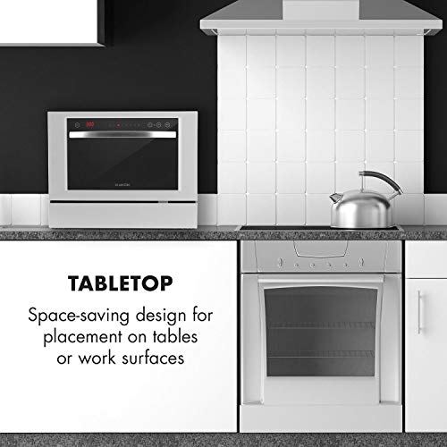 Klarstein Amazonia 6 Luminance - Lavavajillas, Modo ECO, Frontal de vidrio, Independiente, Empotrable, 6 servicios, 1380 W, Clase A+, Blanco