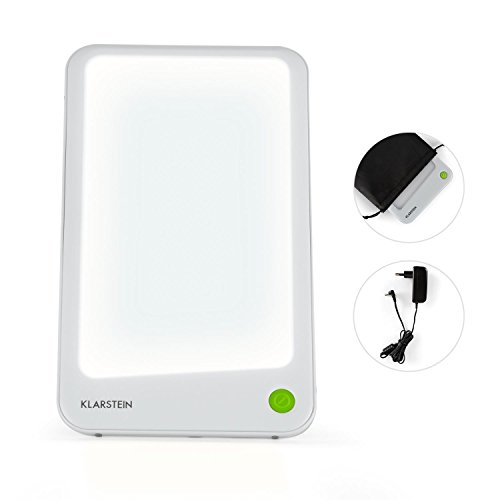 Klarstein Summershine Slim Lámpara terapéutica - Luz Natural Diurna, 10.000 Lux, Intensa luminosidad, Sin UV, Sin centelleo, Soporte magnético Bajo Consumo, Blanca