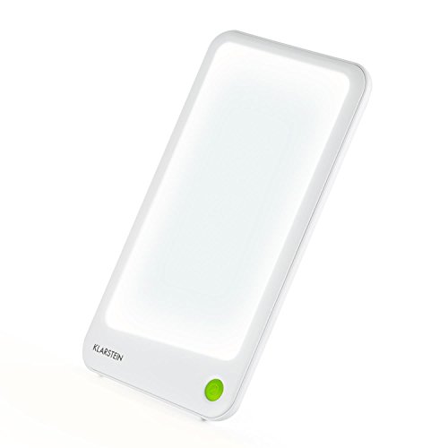 Klarstein Summershine Slim Lámpara terapéutica - Luz Natural Diurna, 10.000 Lux, Intensa luminosidad, Sin UV, Sin centelleo, Soporte magnético Bajo Consumo, Blanca