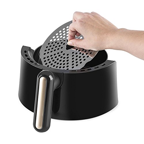 Klarstein Well Air Fry - Freidora, Freidora de aire caliente, Freír sin grasa, Hornear, Cocinar, Asar, 1230 W, 1,5 litros de capacidad, Sin sobrecalentamientos, Control analógico, Negro