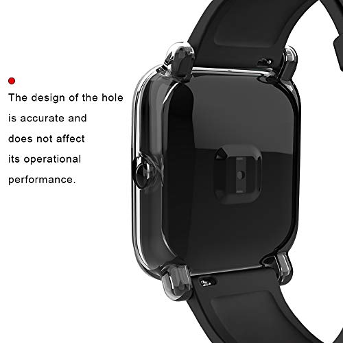 Kmasic Funda Compatible Amazfit Bip, Suave Silicona Cubierta a Prueba de Golpes, Parachoques con Protección Anti Rayones para Xiaomi Huami Amazfit Bip Reloj Inteligente para jóvenes, Transparente