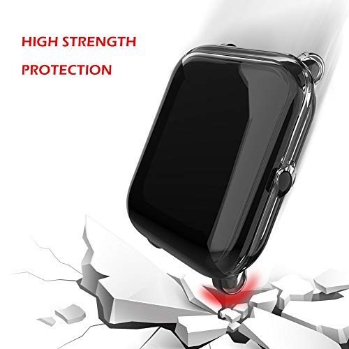 Kmasic Funda Compatible Amazfit Bip, Suave Silicona Cubierta a Prueba de Golpes, Parachoques con Protección Anti Rayones para Xiaomi Huami Amazfit Bip Reloj Inteligente para jóvenes, Transparente