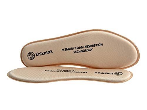 Knixmax Plantillas Memory Foam para Zapatos de Mujer y Hombre, Plantillas Confort Amortiguadoras Cómodas y Flexibles para Trabajo, Deportes, Caminar, Senderismo, EU40 (UK 7) Beige