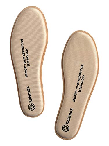 Knixmax Plantillas Memory Foam para Zapatos de Mujer y Hombre, Plantillas Confort Amortiguadoras Cómodas y Flexibles para Trabajo, Deportes, Caminar, Senderismo, EU40 (UK 7) Beige