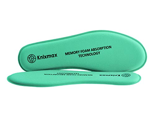 Knixmax Plantillas Memory Foam para Zapatos de Mujer y Hombre, Plantillas Confort Amortiguadoras Cómodas y Flexibles para Trabajo, Deportes, Caminar, Senderismo, EU38 (UK 5) Negro