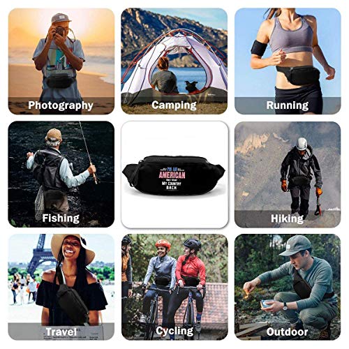 KNKN riñonera para Hombres, Mujeres, Soy Estadounidense y Quiero mi país, riñonera Informal al Aire Libre para Hacer Ejercicio, Viajes, Senderismo