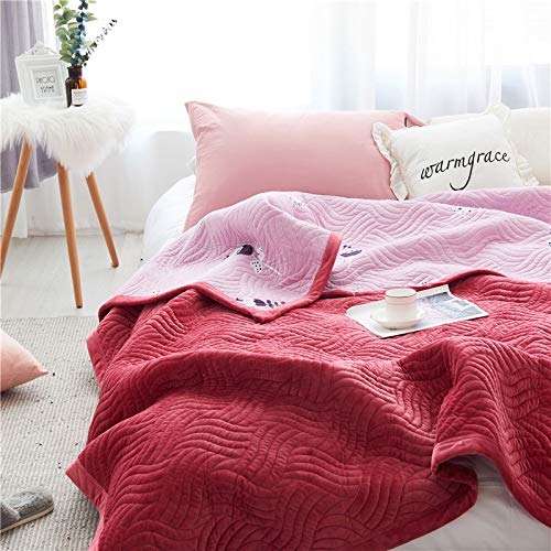 KNNSYZ Manta Acolchada Lisa Acolchada Manta de Terciopelo de Cristal Manta de Cama Multifuncional Manta de Cuatro Estaciones