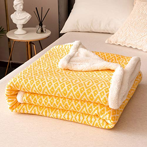 KNNSYZ Más Mantas de Lana Gruesa, Mantas Jacquard engrosadas, Ropa de Cama de Punto de Lana de algodón, Mantas multifuncionales