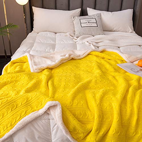 KNNSYZ Twist Plus Velvet Knit Plus Velvet Four Seasons Manta de Oficina Multifuncional Single Plus Velvet Ocio Manta