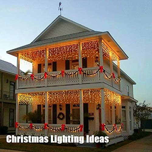 KNONEW 320 cortina de luces LED, 8 modos,de cadena de luces. Enchufe para interior, fiesta/boda/Navidad