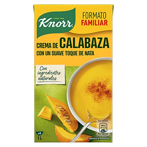 Knorr - Crema Calabaza con un Suave Toque de Nata sin Conservantes ni Colorantes Artificiales, 1L