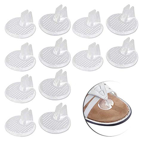 Knowing Antideslizante Suave Gel, 12 Piezas Protector Silicona para Sandalias, Claro Antideslizante Suave Gel, Toe Pad Cushion, para El Cuidado Personal de Los Pies Protectores de Los Dedos Del Pie