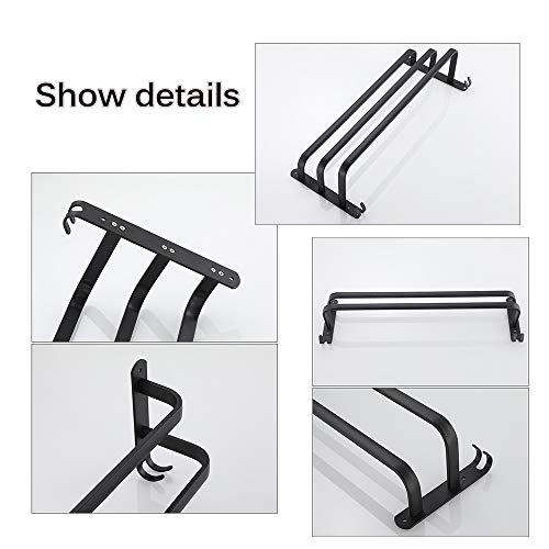 known Toallero de Pared para baño, toallero Negro Mate, toallero con Dos toalleros y diseño de Gancho, sin decoloración/oxidación, toallero de aleación de Aluminio no Perforado