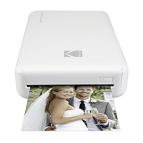 Kodak - Impresora fotográfica mini 2 HD, instantánea, inalámbrica y portátil, con tecnología de impresión patentada 4Pass, compatible con iOS y Android, blanco