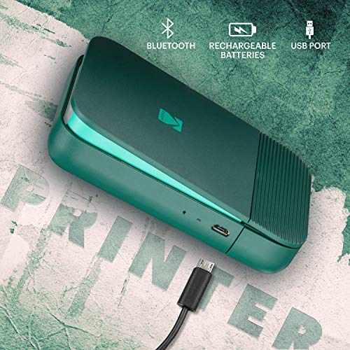 KODAK Smile Impresora Digital instantánea – Mini Impresora desplegable con Bluetooth para iPhone y Android – Edite, imprima y comparta con la aplicación Smile. 2x3 Papel Zink – Verde