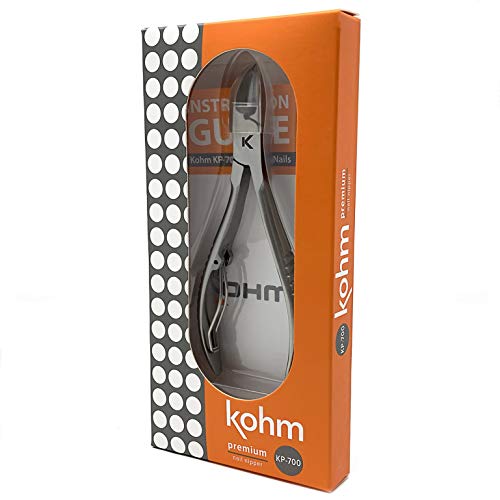 Kohm KP-700 uñas Cortauñas para uñas Gruesas, Grado de Acero Quirúrgico, Acero Inoxidable Cepillado, 13cm de largo Instrumento de Podología