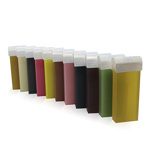 KOKEN - Cera Depilatoria Roll-on 100ml Universal - Pack 10 Cartuchos Fresa (Resinas 100% Españolas)