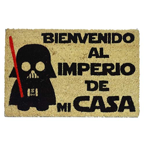 koko doormats Felpudo de Star Wars para Entrada de Casa Imperio de mi casa Original y Divertido/Fibra Natural de Coco con Base de PVC, 40x60 cm