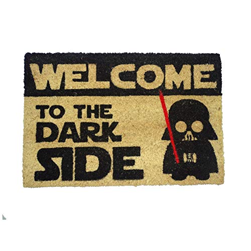 koko doormats Felpudo de Star Wars para Entrada de Casa Original y Divertido/Fibra Natural de Coco con Base de PVC, 40x60 cm (C-Welcome to The Dark Side)