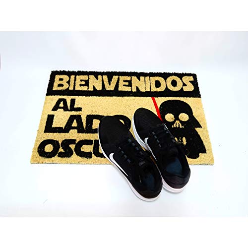 koko doormats - Felpudos Originales y Divertidos para la Entrada de casa - Bienvenido al Lado Oscuro - PVC, Coco, 40 x 60 cm