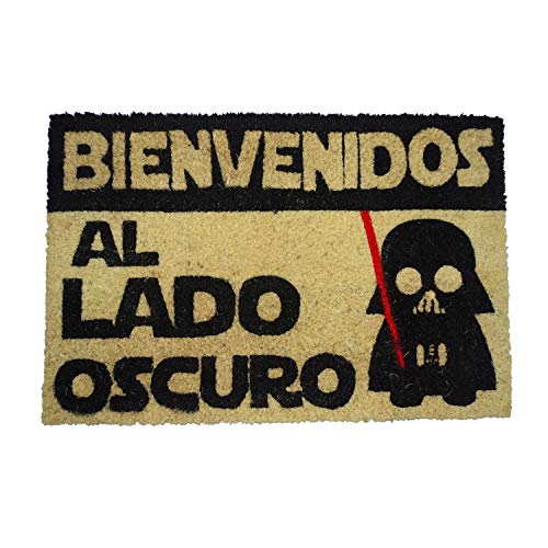 koko doormats - Felpudos Originales y Divertidos para la Entrada de casa - Bienvenido al Lado Oscuro - PVC, Coco, 40 x 60 cm