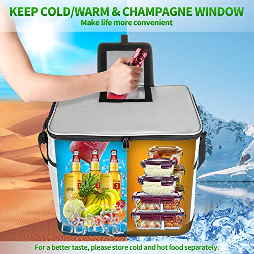 Kollea Bolsa Nevera, Bolsa Térmica de 30L Grande, Nevera Plegable para Picnic Familiar, Camping, Playa, Viaje en Coche y Trabajo, Mantén el Calor y Mantenlo frío