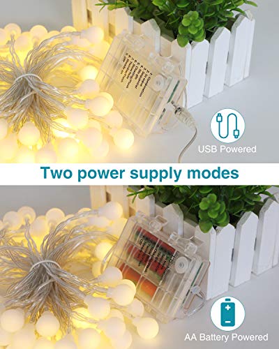 Kolpop Guirnalda Luces Led, 8M 80 LED Guirnaldas 8 Modos Led Luces, Luces Led Decorativas Guirnalda Led Pilas Decoracion Pilas para Exterior, Interior, Jardines, Casas, Boda, Fiesta de Navidad