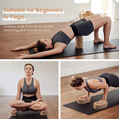 konajc Bloque Yoga de Corcho 100% Natural Bloques para Ejercicio y Pilates Diseño Octogonal 22x14x7.5cm,1 Pieza.
