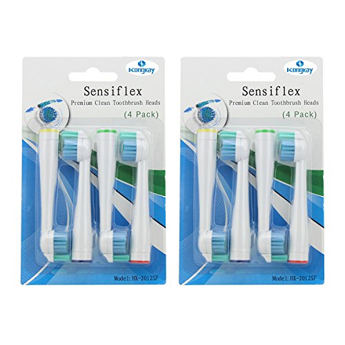 KongKay® 8 PCS HX2014 la cabeza de cepillo de dientes reemplazadas compatible para Philips Sonicare Cepillo de dientes eléctrico, Sonicare Sensiflex, encaja Essence+, Plaque Control, Gum Health, DiamondClean, FlexCare, HydroClean, HealthyWhite and EasyCle